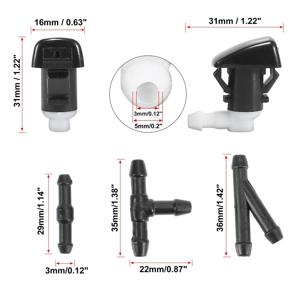 Front Windshield Washer Nozzles Kit 68269108AA 5182367AA for Dodge Durango (2011–2019)