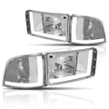 Dual L-Bar LED Headlight for Dodge Ram (1994–2002) - Chrome Housing