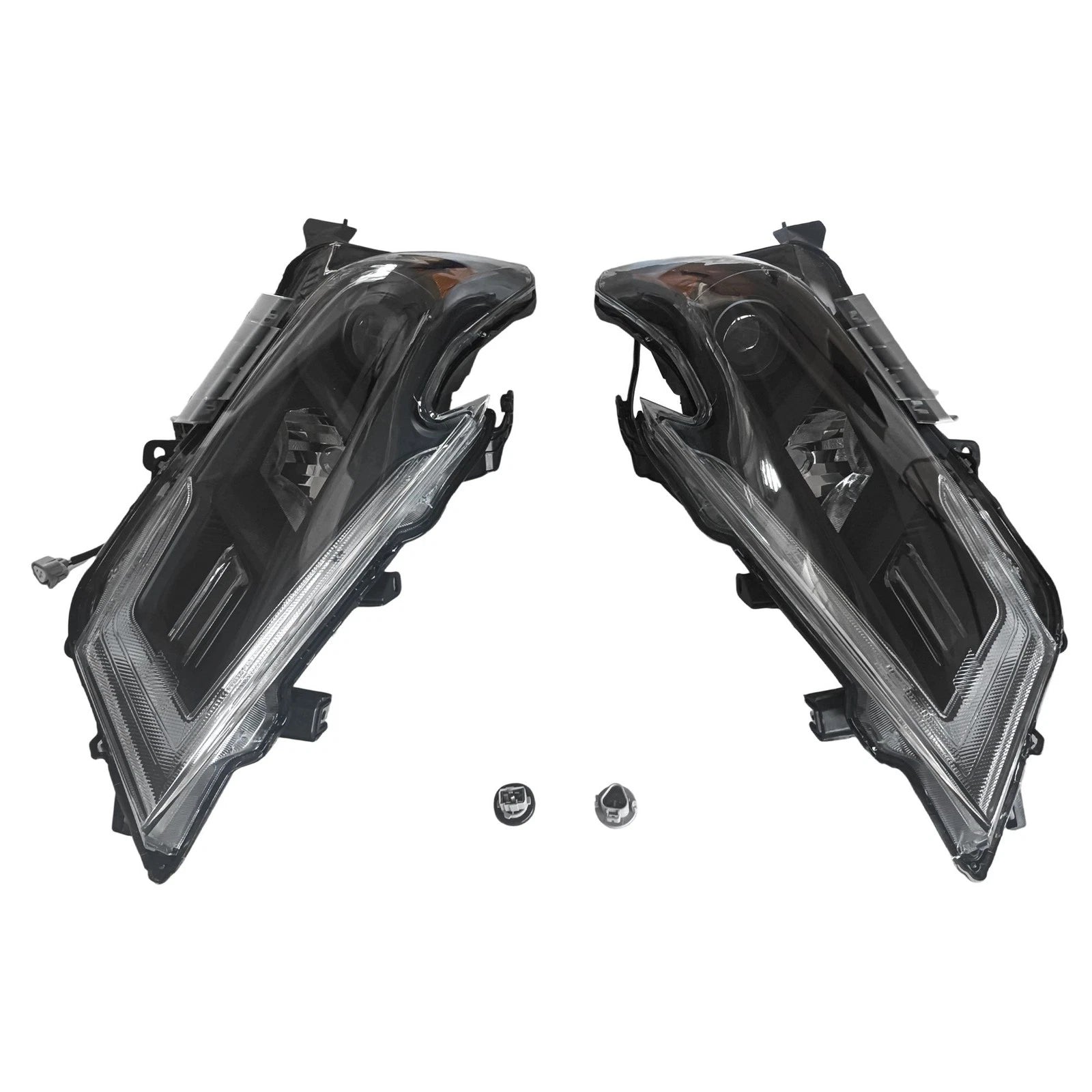 Set of 2 Black Headlights for Nissan Maxima (2016–2018)