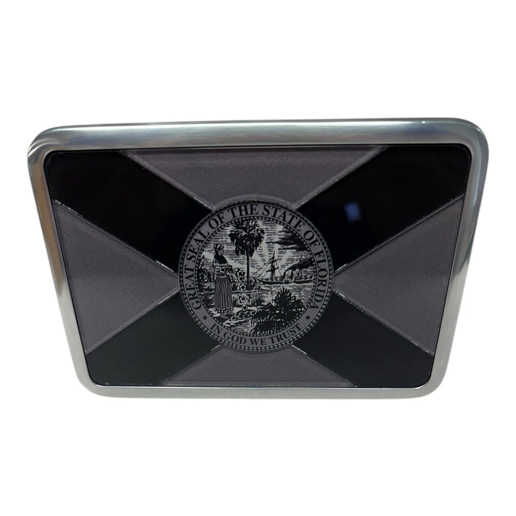 Tow Hitch Plug Premium Blackout Florida Flag for Cars and Trucks (Universal)