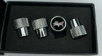 Valve Stem Caps W C6 Corvette Emblem Premium Chrome Knurled for Corvette (2005–2013)