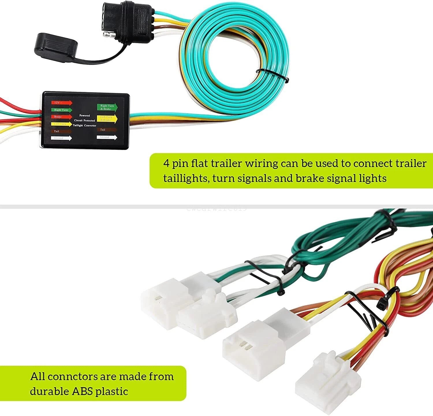 Trailer Hitch Light Wire Harness for Nissan Rogue S (2008–2018) 4 Way Flat