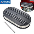 Set of 2 Black Chrome Half Finned Air Cleaners with Washable Filter
