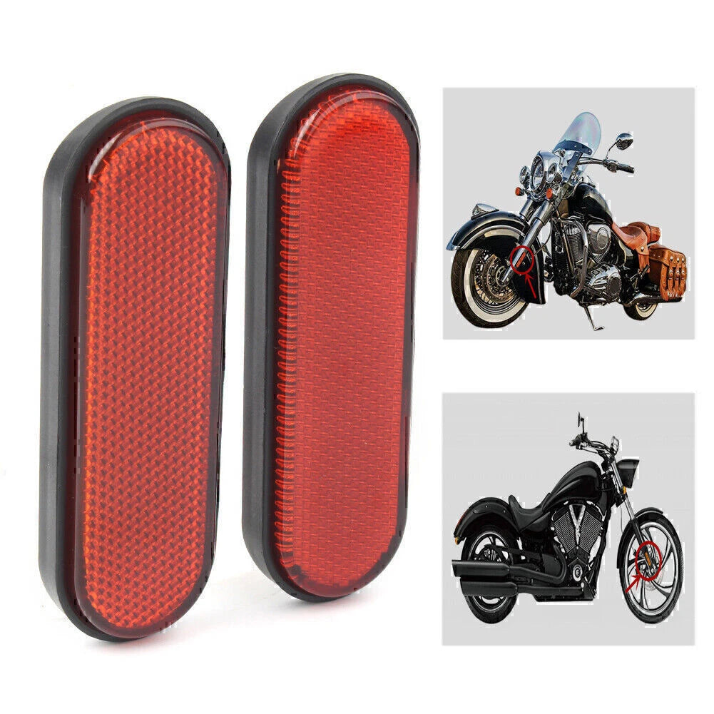 Pair Red Front Fork Leg Reflector Covers for Victory Judge Hammer-S Hard-Ball (2013–2017)