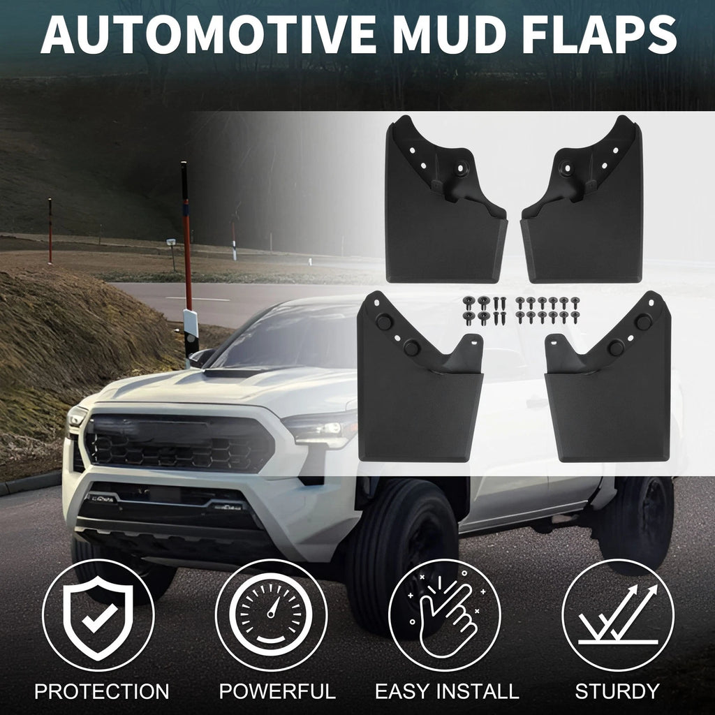 Mud Flaps Kit for Toyota Tacoma (2024–2025) Splash Guards No-Drill