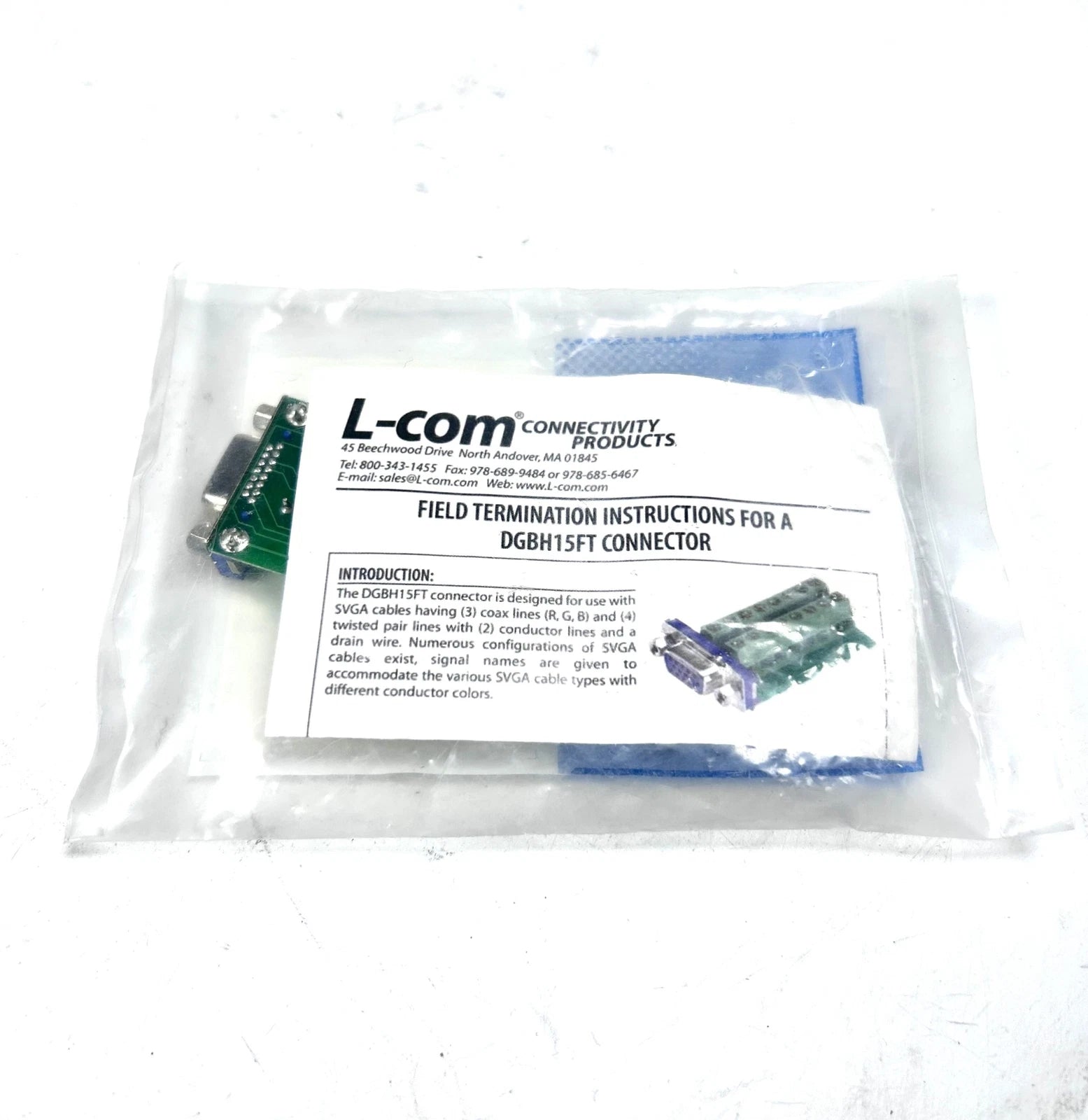 L-Com DGBH15FT Female VGA Connector Adapter for