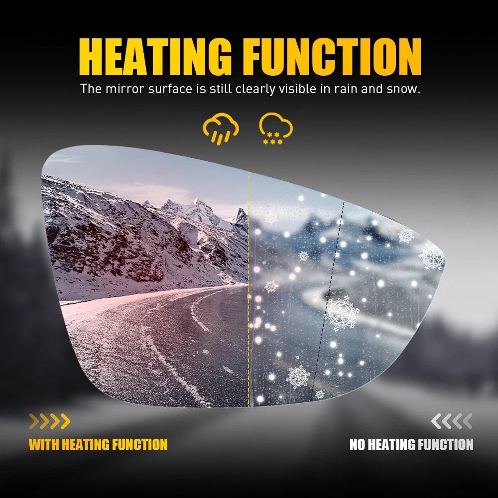 Heated Mirror Glass with Backing Plate for Volkswagen Eos CC (2007–2016)