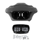 LED Headlight for Harley Road Glide (1998–2013) - Matte Black Inner Outer Fairing