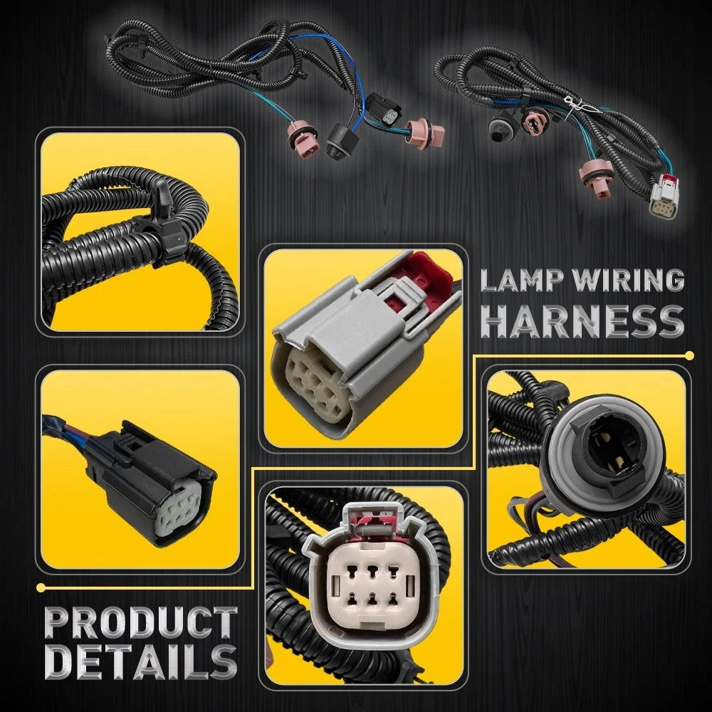 Tail Light Lamps Wiring Harness LH RH Pair for Silverado 2500HD 3500HD (2016–2019)