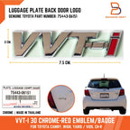 VVT-i Luggage Plate Back Door Emblem for Toyota Yaris, Camry, CH-R