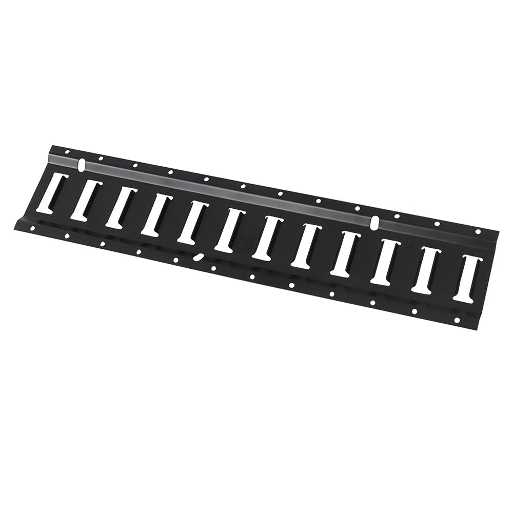 Set of 2 E Track Tie-Down Rails for E-Track Systems (Black Steel)