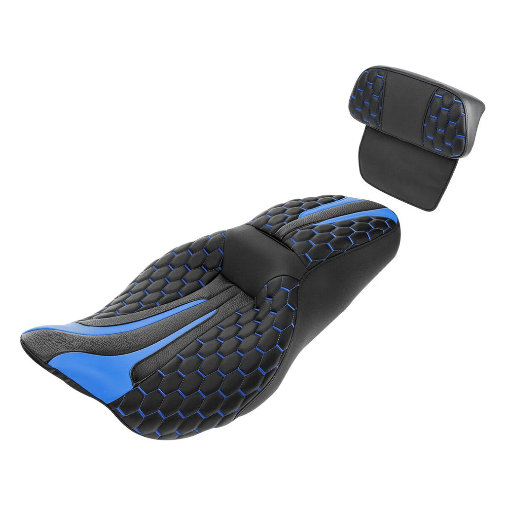 Seat Backrest Pad for Harley Street Glide (2014–2023) - Black Blue