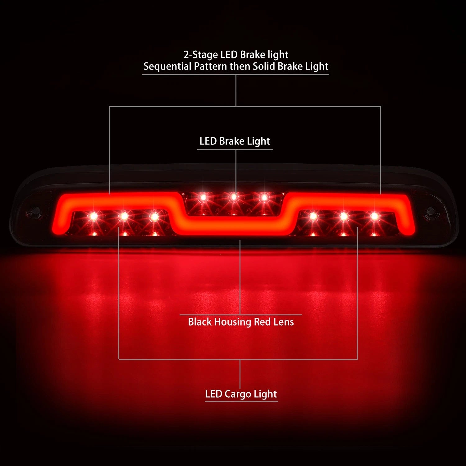 Sequential LED Third Brake Light for Ford Ranger F350-F550 (1993–2016)