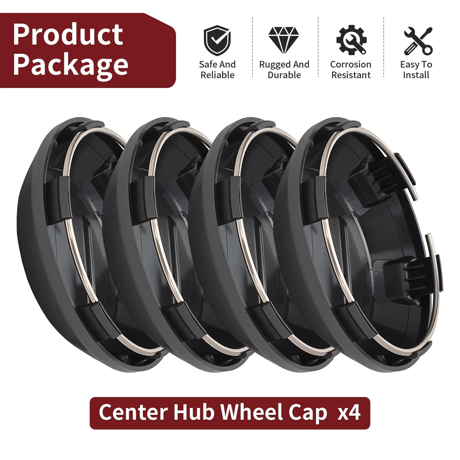 Set of 4 Wheel Center Caps for Polaris RZR PRO XP 4 (2021–2025)