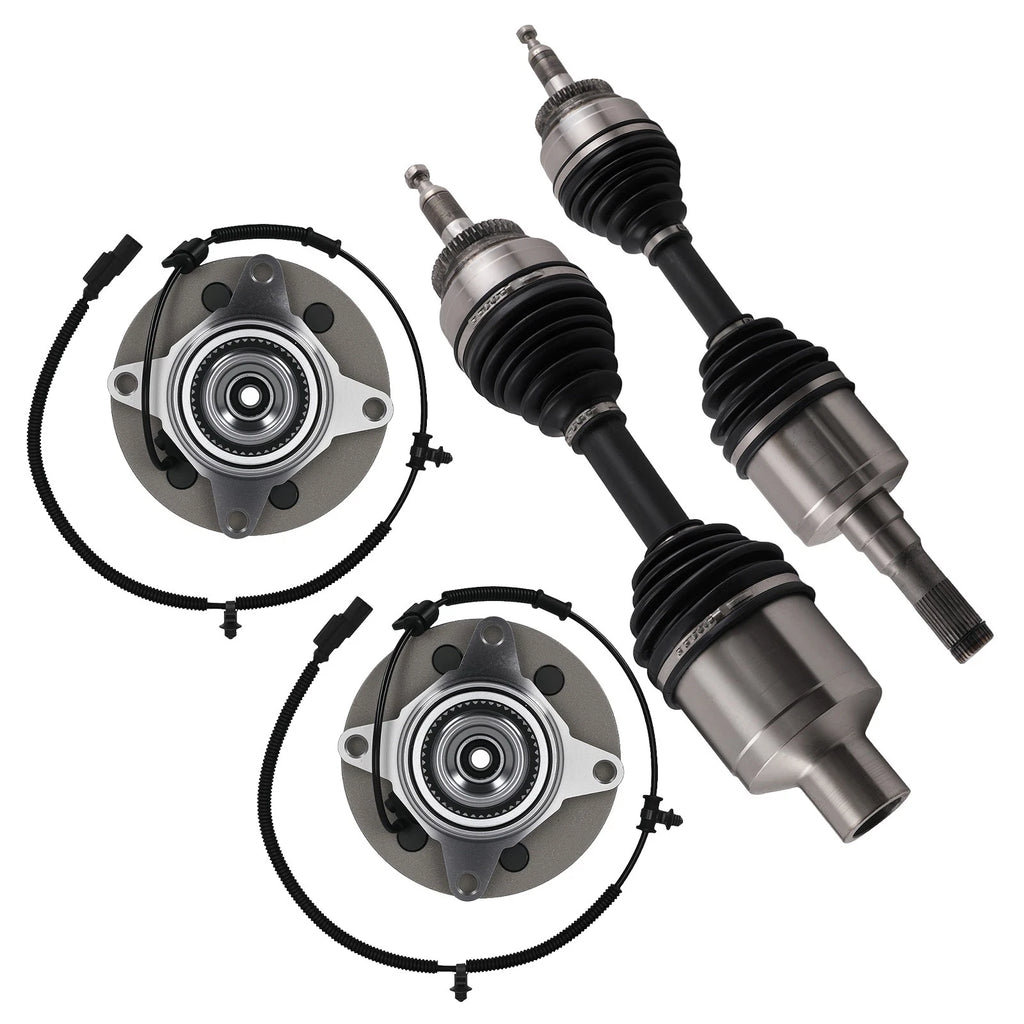Set of 4 CV Axles Wheel Hub Bearings for Ford F-150, Expedition (2011–2013)