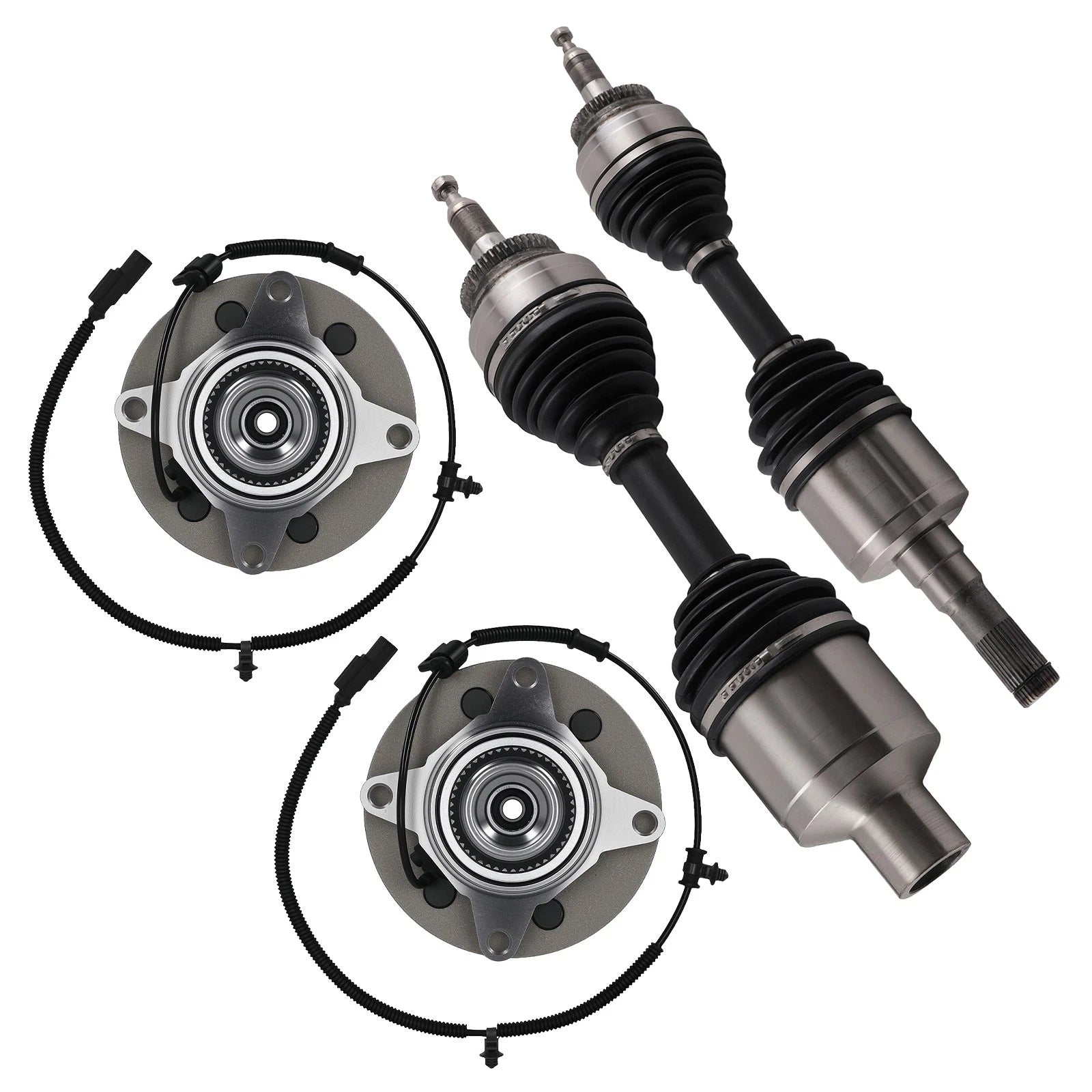 Set of 4 CV Axles Wheel Hub Bearings for Ford F-150, Expedition (2011–2013)