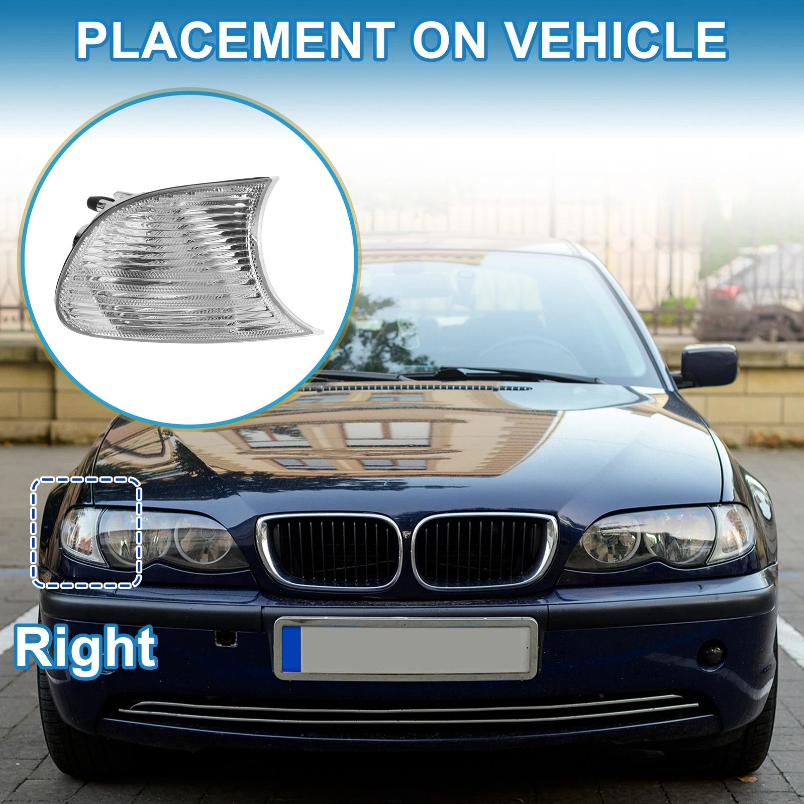 1 Pc Right Corner Signal Light Cover for BMW 3 Series E36 (2000–2001) No. 63126904308
