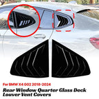 Gloss Black Rear Window Louver Vent Cover for BMW X4 G02 (2018–2024)