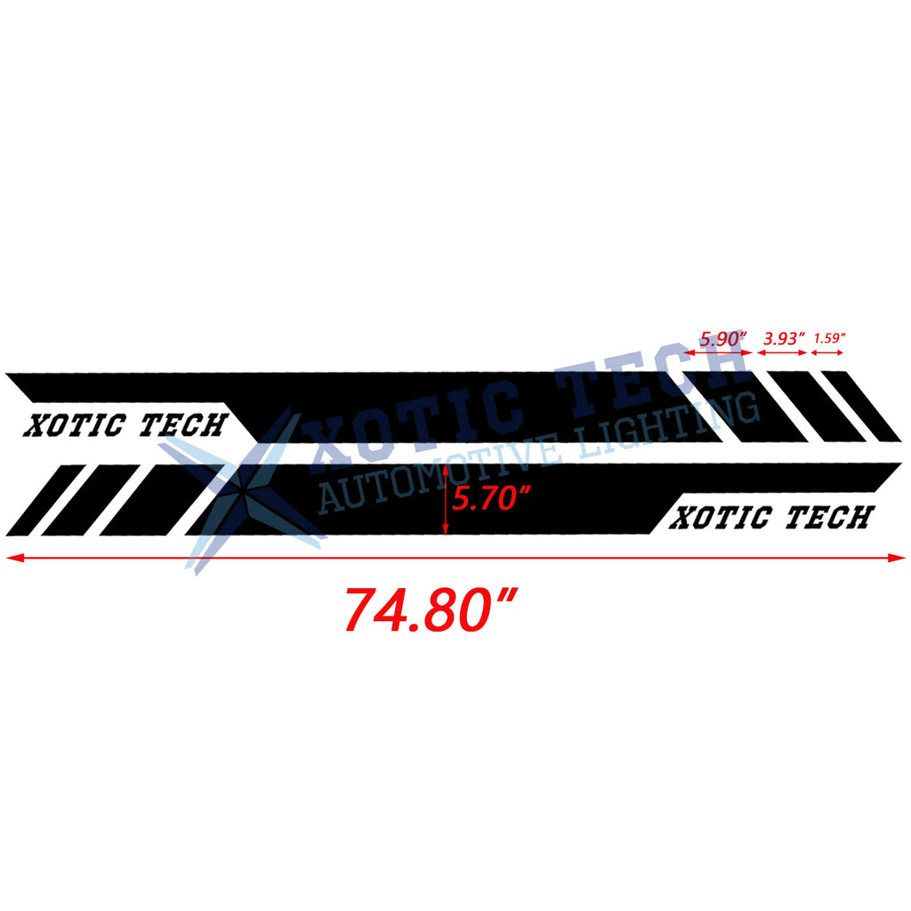 Black Vinyl Door Side Skirt Body Decal Stripe Sticker for Dodge Durango (2010-2017)