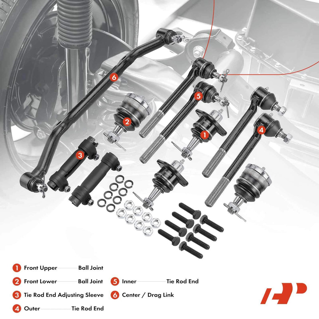 Set of 11 Inner & Outer Tie Rod Ball Joints for Chevy Blazer (1996–2005)