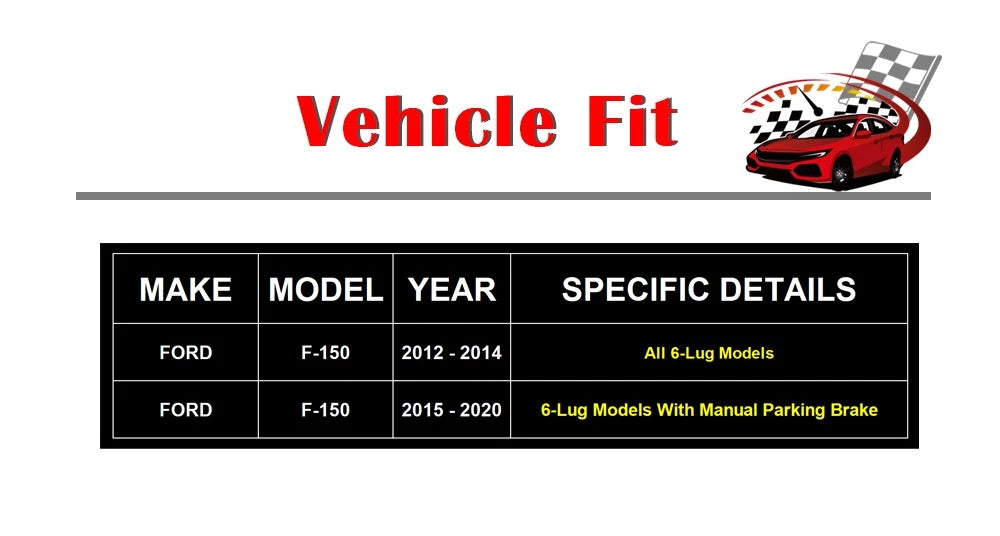 Drilled Brake Rotors & Ceramic Pads for Ford F-150 (YYYY-YYYY)