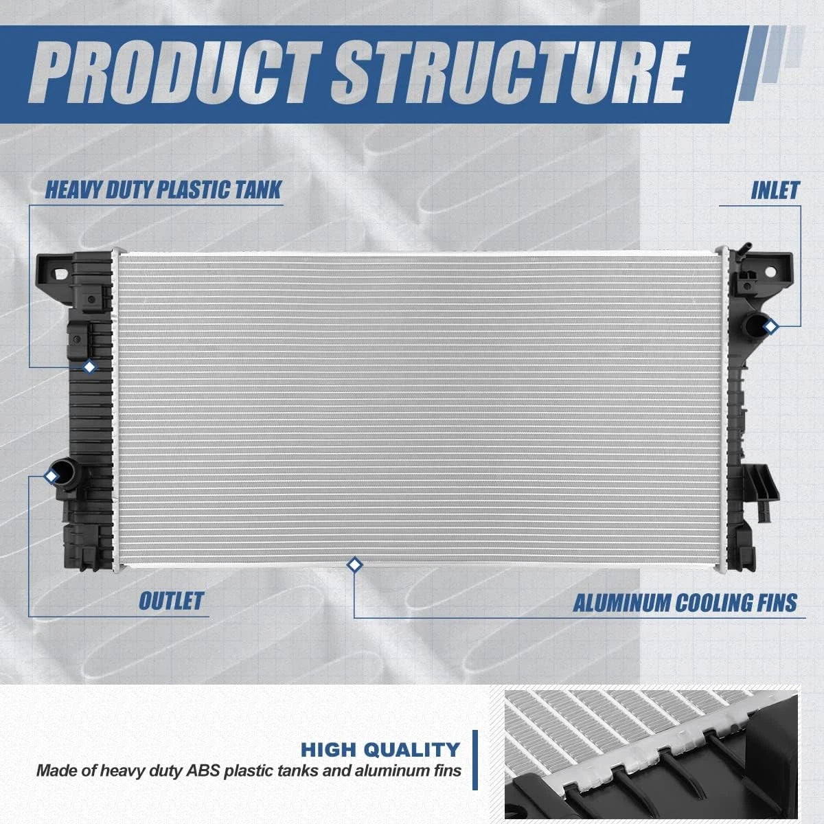 Radiator for Ford F150 3.5L 5.0L (2015–2020), Expedition, Navigator (2018–2021) 13510