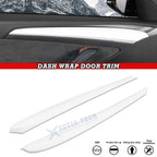 Matte White Inner Front Door Trim Panel Armrest Wrap Cover for Tesla Model Y (2020–2024)