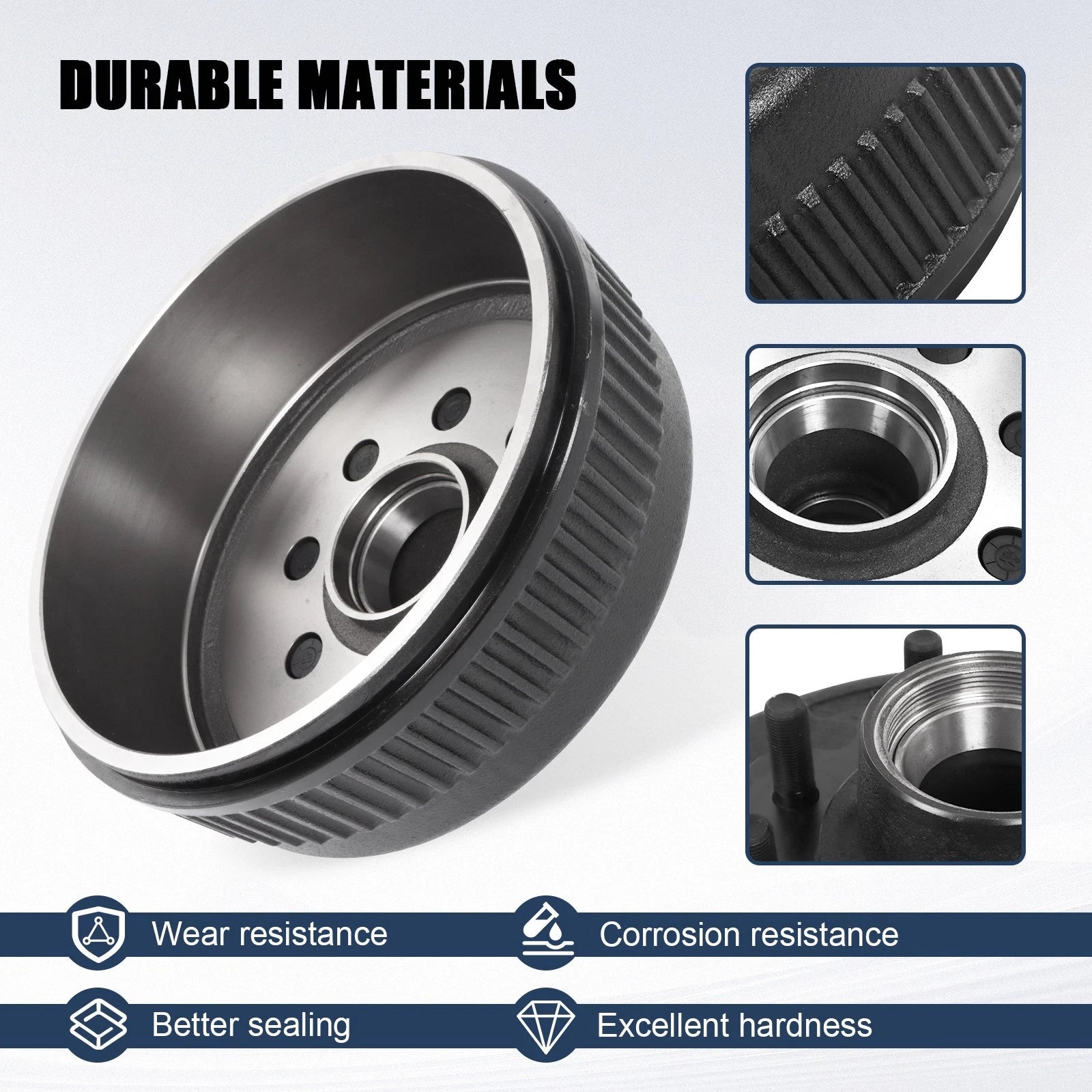 Trailer Hub Brake Drum for 8K Axle (12-1/4"x3-3/8")