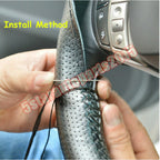 Steering Wheel Cover for Universal Fit (DIY PU Leather, Anti-slip, Black)