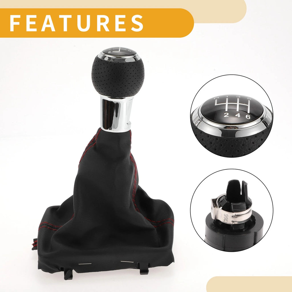6 Speed Gear Shift Knob with Cover for Audi A3 (2010–2013)