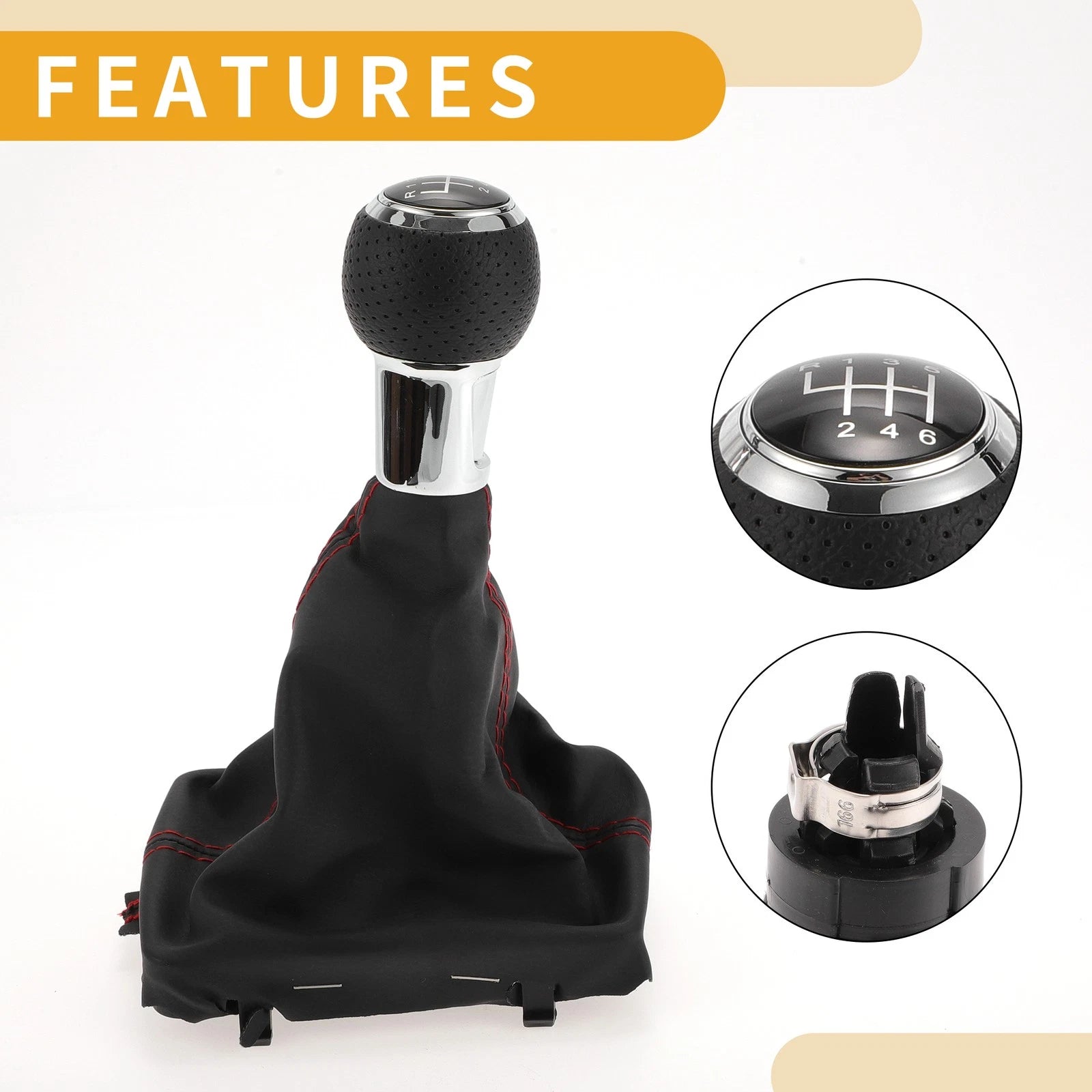 6 Speed Gear Shift Knob with Cover for Audi A3 (2010–2013)
