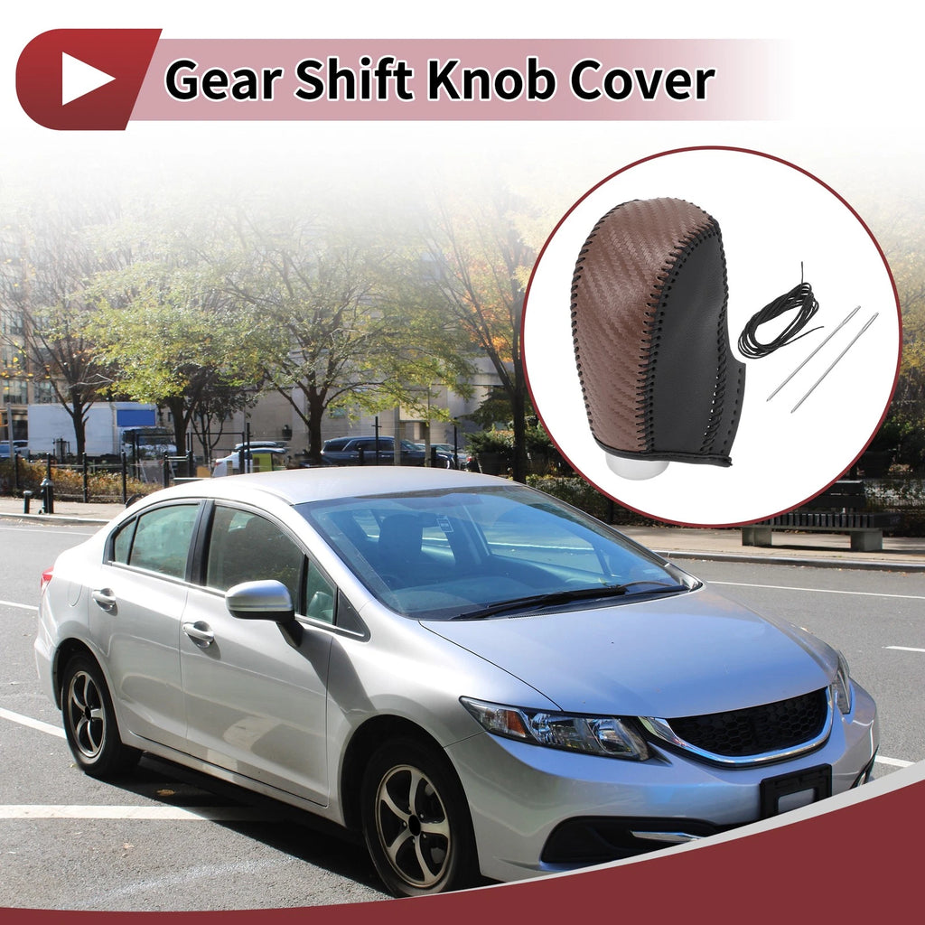 Gear Shift Knob Cover for Subaru XV Crosstrek (2013–2015) Brown Carbon Fiber
