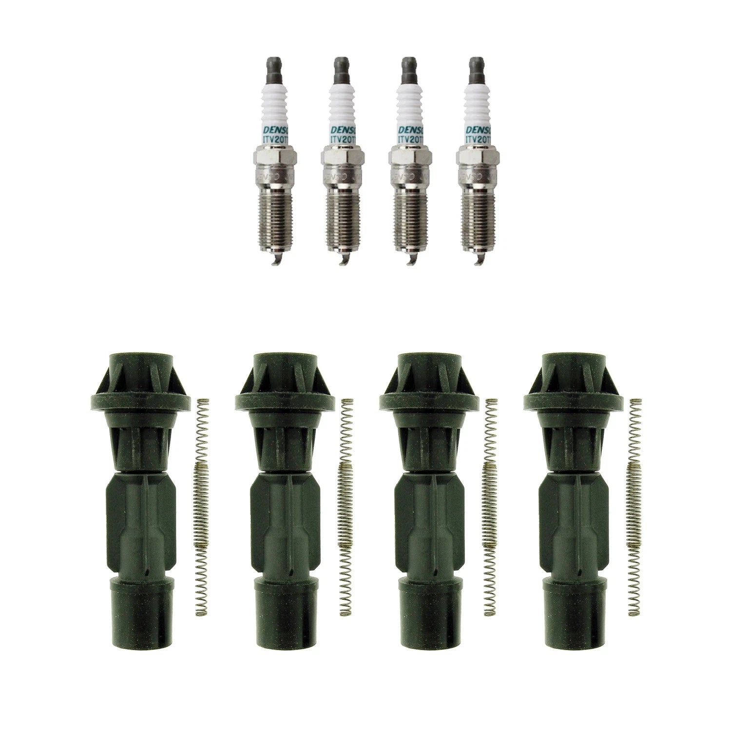 Set of 4 Denso Iridium TT Plugs & NGK Ignition Coil Boots for CX-7 MX-5 Miata (2007–2015)