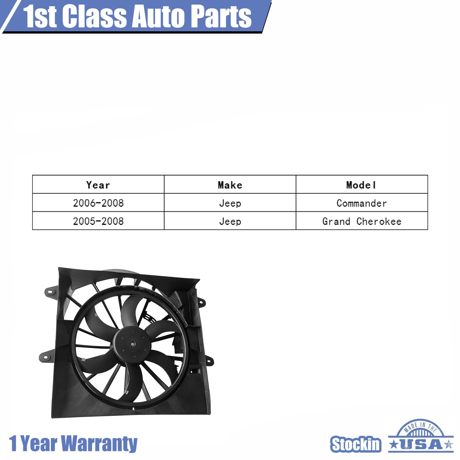 Engine Cooling Fan Assembly for Jeep Commander Grand Cherokee (2006-2008)