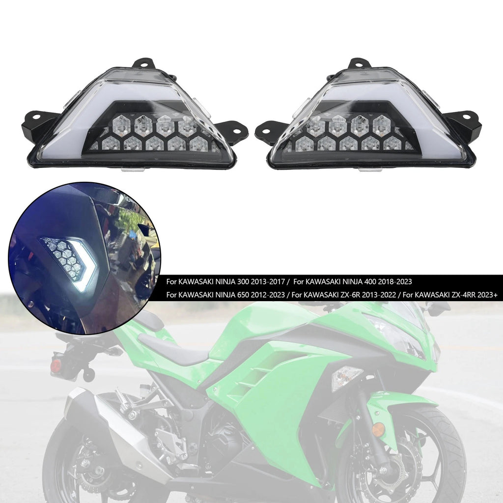 LED Front Turn Signal Light for Kawasaki Ninja 300/400/650 ZX-6R ZX-4RR (2013–2023)