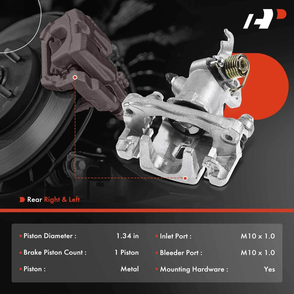 Pair Rear Brake Calipers with Bracket for Hyundai Elantra (2005–2006)