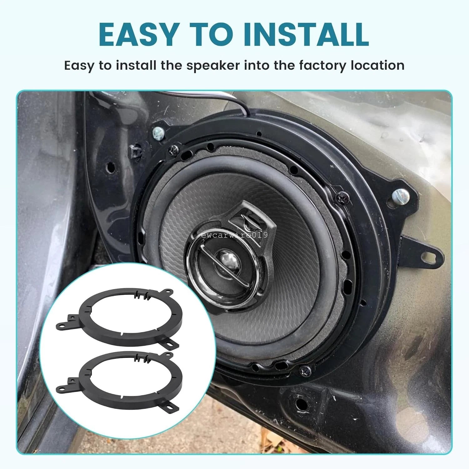 Set of 2 Door Speaker Mounting Brackets for Dodge Durango Challenger