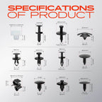 110 Pcs Bumper Trim Clips for Chrysler 300 (2011–2023)