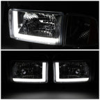 LED DRL Bar Headlight Lamps for Dodge Ram (1994–2002) Smoked/Amber