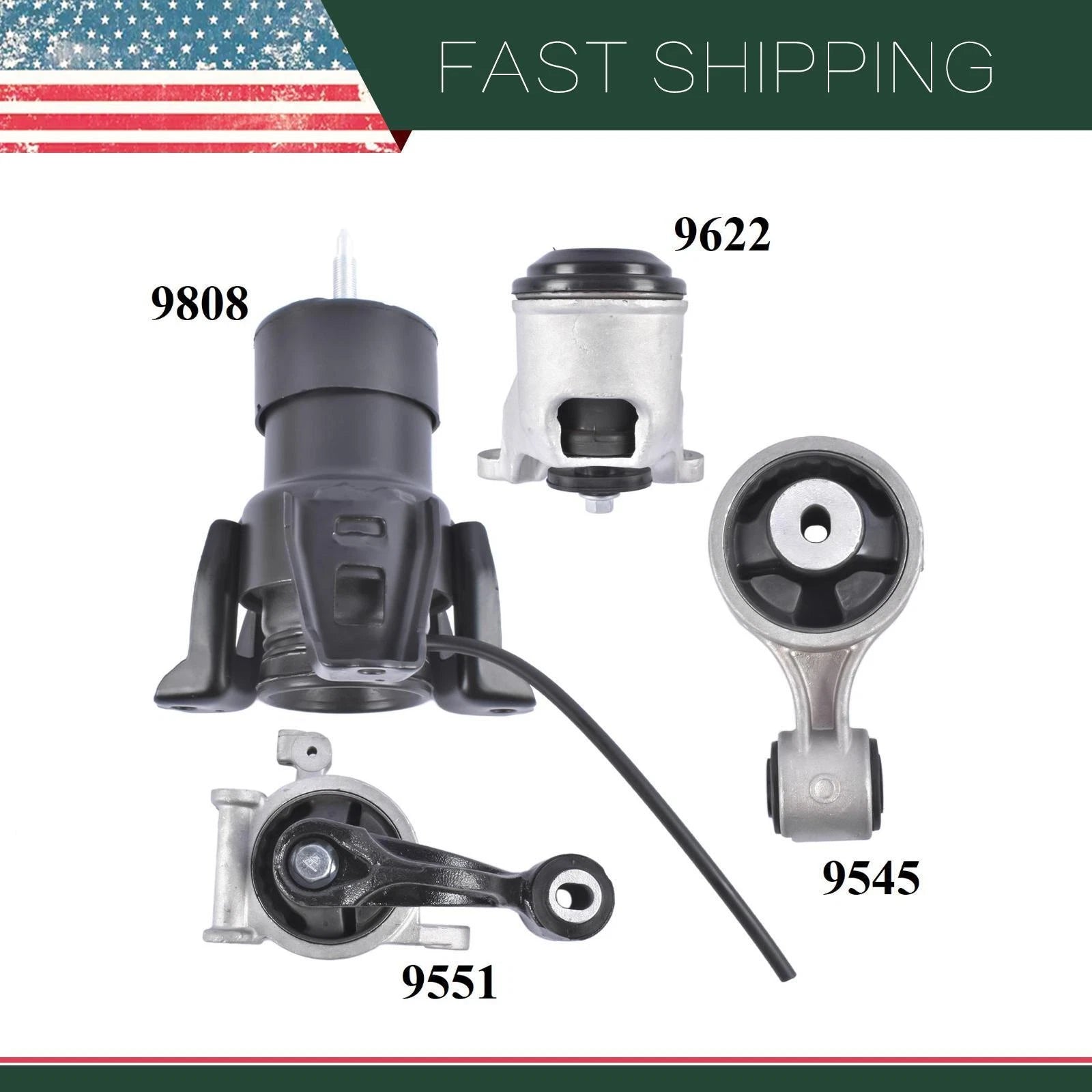 Set of 4 Engine Motor Torque Strut Mounts for Nissan Maxima Altima (2007-2012)
