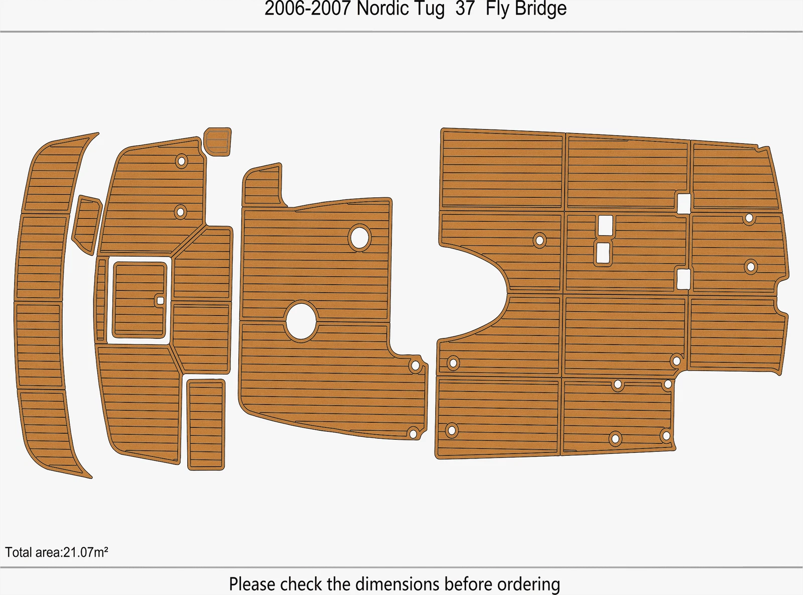 EVA Pads Flooring Mat for Nordic Tug 37 (2006)