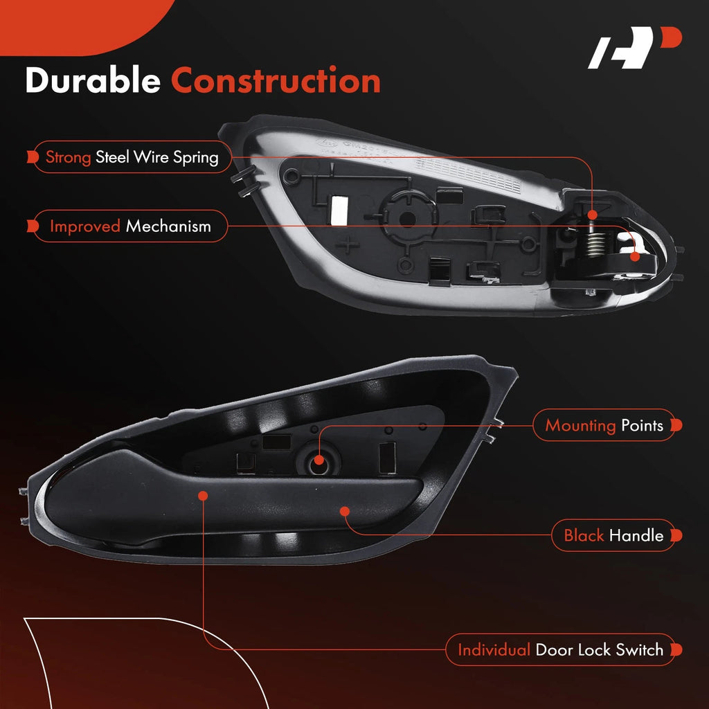 2X Black Interior Door Handle for Chevy Spark (2016-2022)