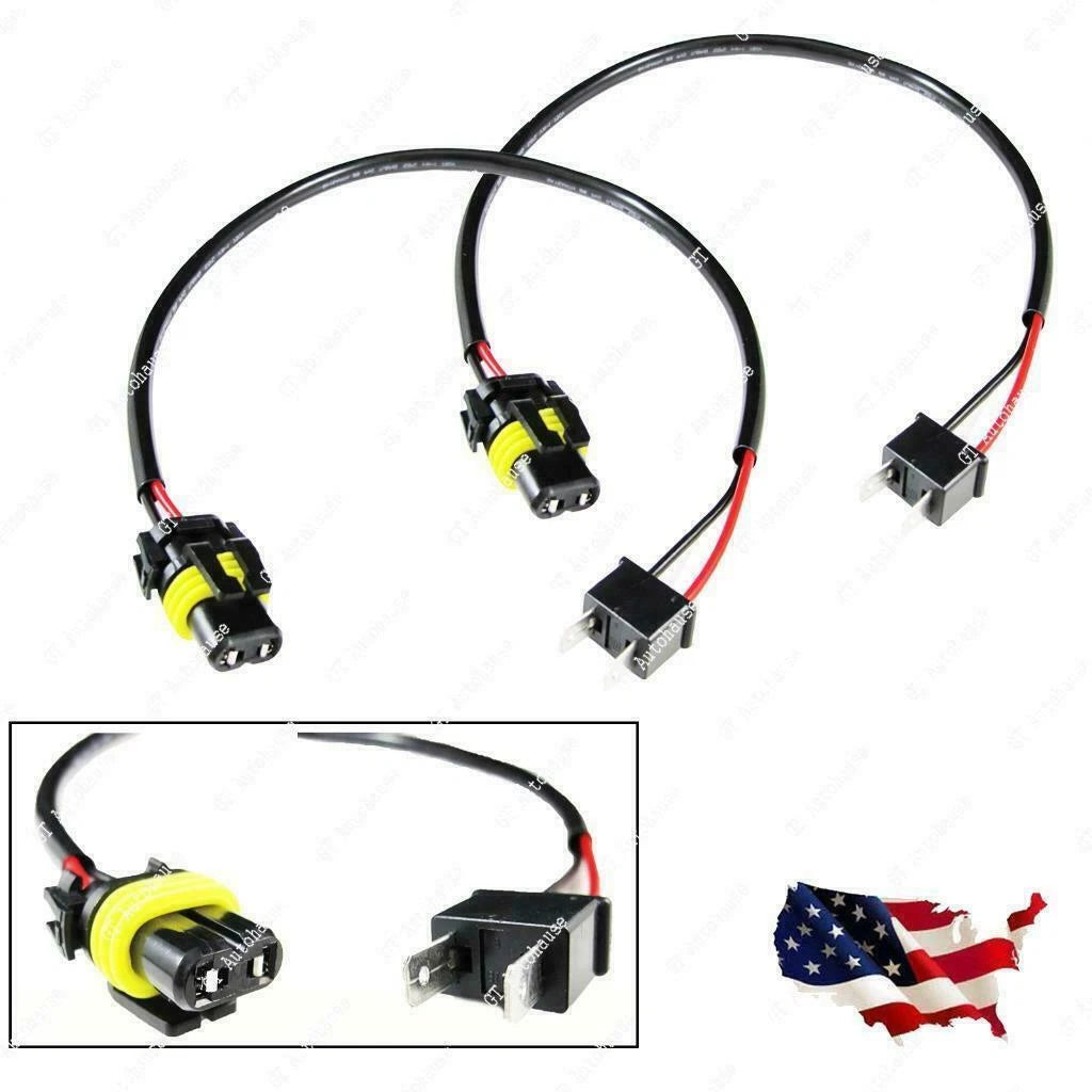 H7 Wire Harness Cable for HID Ballast to 9006 Socket HID Conversion Kit (2-Pack, 9006-H7)