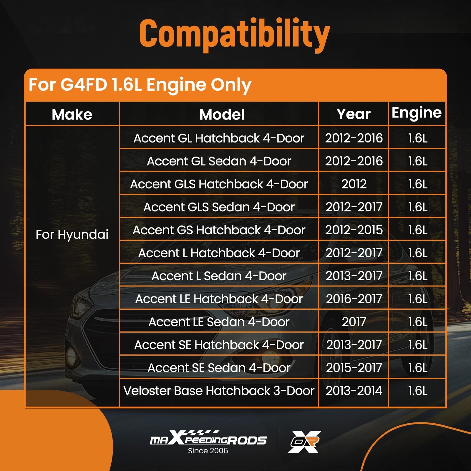 G4FD Engine Rebuild Kit for Hyundai Kia 1.6L