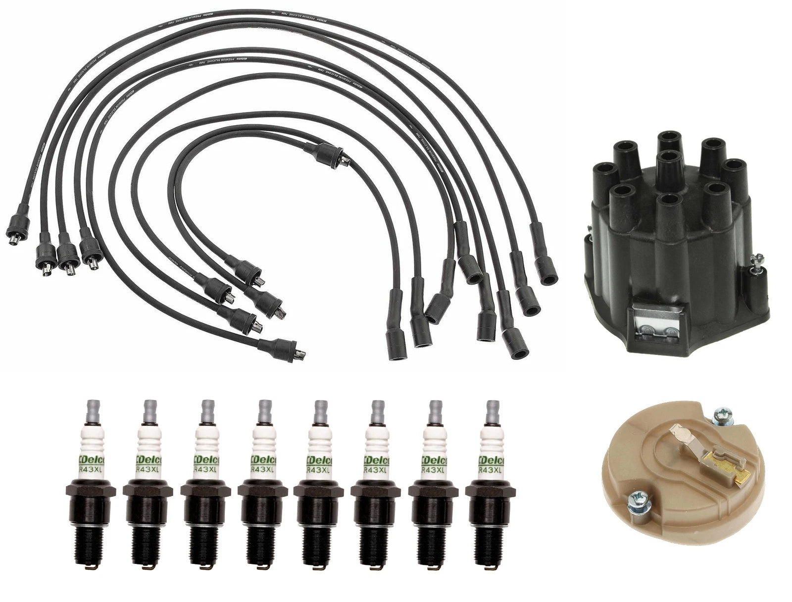 ACDelco Ignition Kit for Chevy GMC V8 (1996–2002) - Rotor, Cap, Wires, Plugs