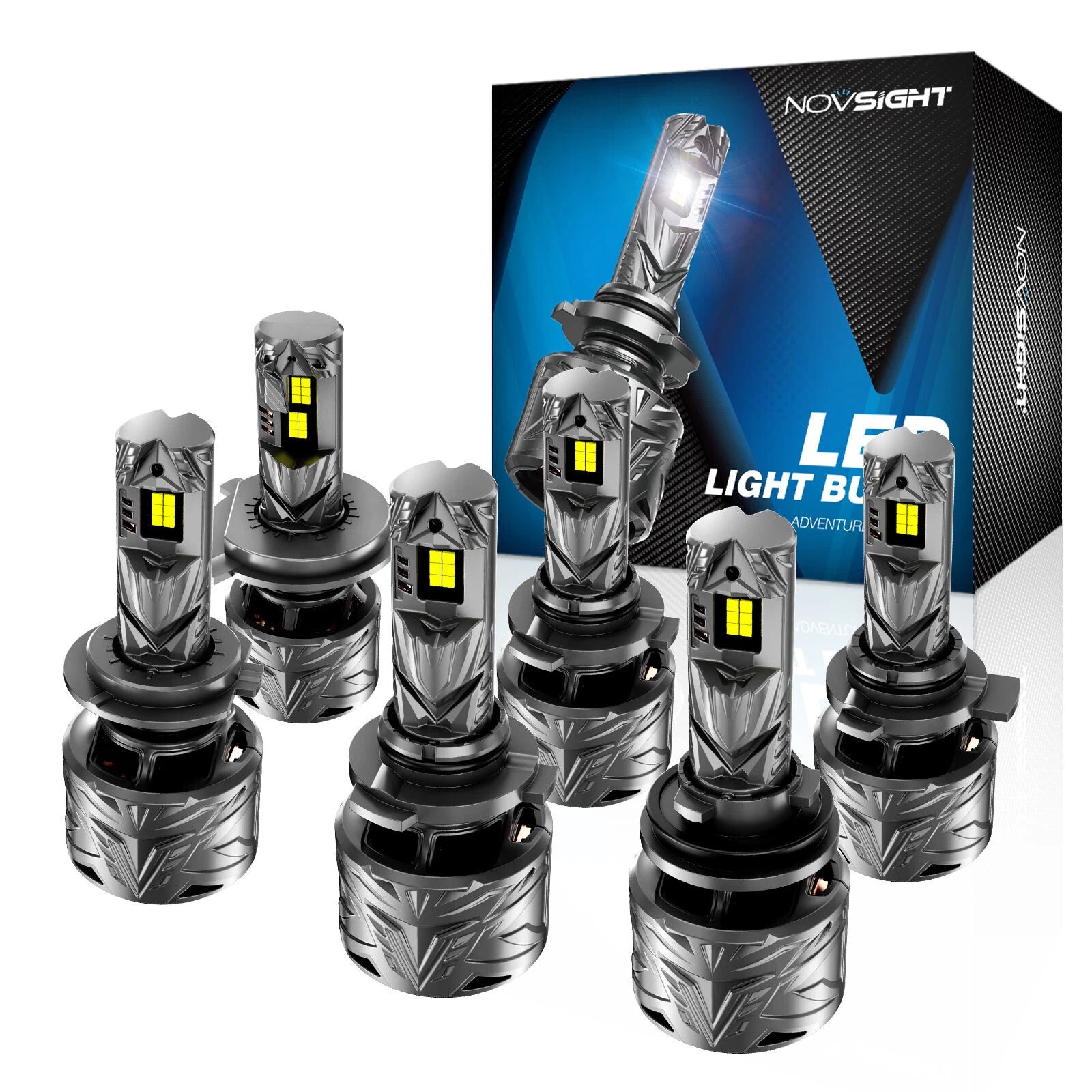 Set of 4 LED Headlight Bulbs for Multiple Makes (9004, 9005, 9006, 9007, H4, H7, H13, H11, 9012)