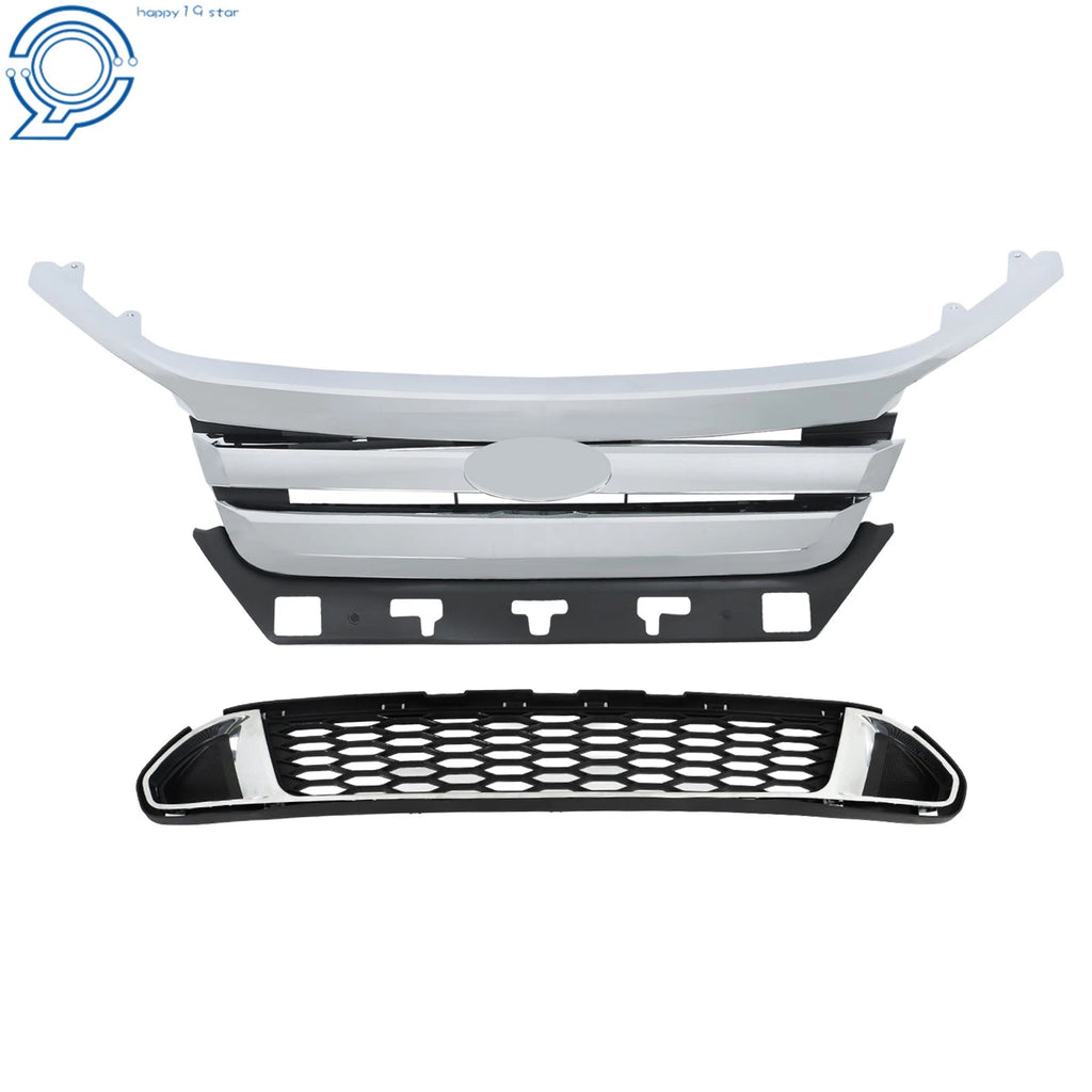 Set of 4 Upper Bumper Grilles for Ford Fusion Sport (2010–2012) Chrome Ring