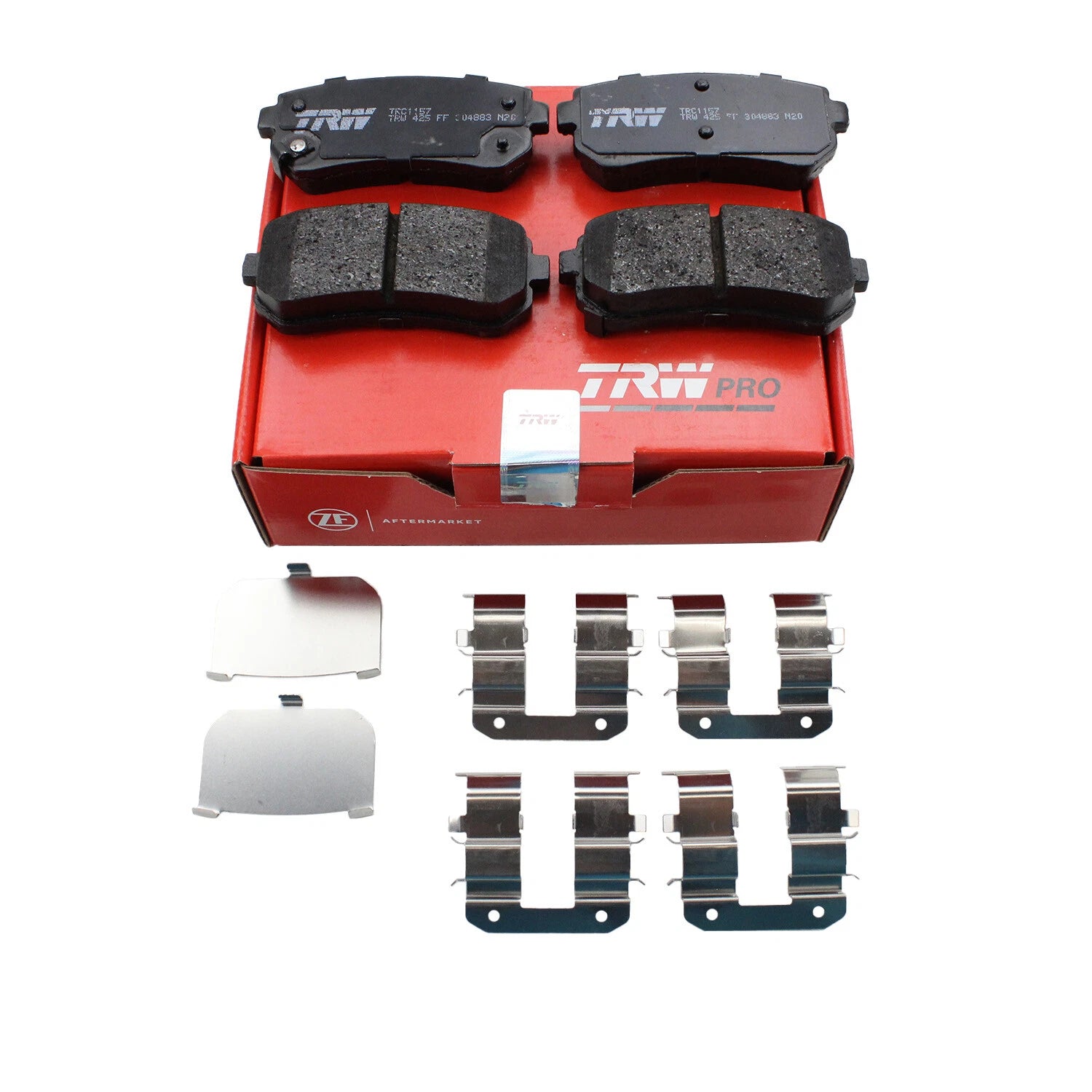 Set of 4 TRW Pro Rear Ceramic Slotted Brake Pads for Hyundai Accent Sonata Kia Rio Rio5 (2006–2020)