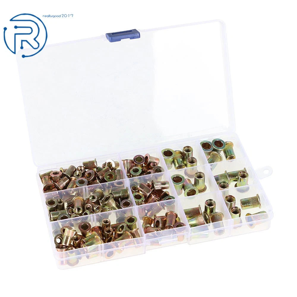 150Pcs Rivet Nut Kit for SAE 1/4-20 10-32 10-24 8-32 6-32