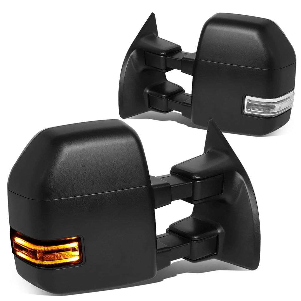Pair Powered Heated LED Turn Signal Towing Mirrors for Ford Super Duty (2008–2016)